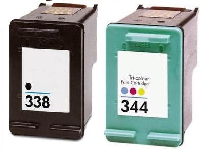 Remanufactured HP 338 (C8765EE) High Capacity Black and HP 344 (C9363EE) High Capacity Colour Ink Cartridges